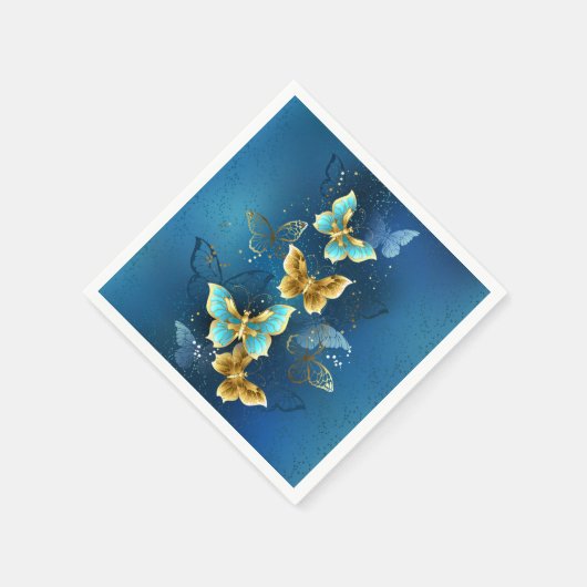 Goldene Schmetterlinge Serviette (Ecke)