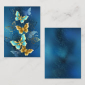 Goldene Schmetterlinge Telefonnummerkarte (Vorne/Hinten)