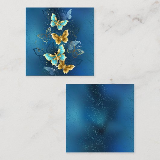 Goldene Schmetterlinge Telefonnummerkarte (Vorne/Hinten)