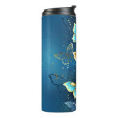 Goldene Schmetterlinge Thermosbecher (Nach links gedreht)