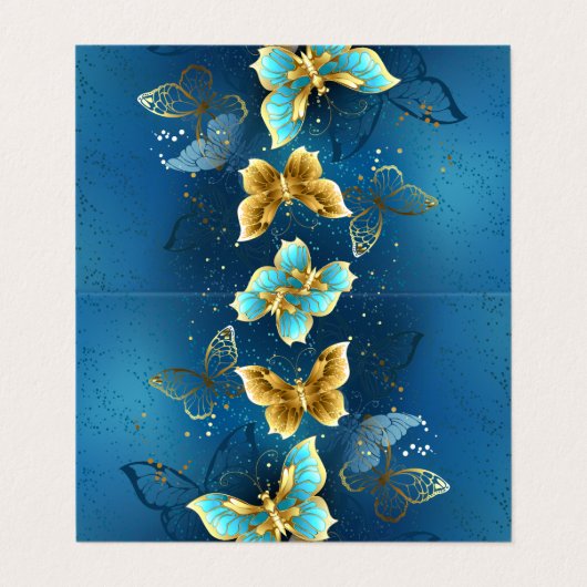 Goldene Schmetterlinge Visitenkarten (Außenseite Aufgefaltet)