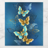 Goldene Schmetterlinge Weinetikett (Einzelnes Label)