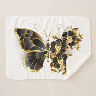 Goldene Schmetterlingsblume mit schwarzer Orchidee Sherpadecke