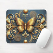 Goldene Schmetterlingsgestaltung Mousepad (Mit Mouse)
