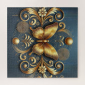 Goldene Schmetterlingsgestaltung Puzzle (Horizontal)