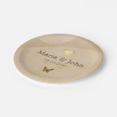 Goldene Schmetterlingspapiere - Teller (Schrägansicht)