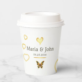 Goldene Schmetterlingspapiere - Teller Pappbecher