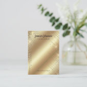 Goldene Schmuckhalter Glitzer Ohrringe Moderne Visitenkarte (Stehend Vorderseite)