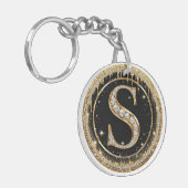 Goldene Schmuckinitiale S Geschenk Schlüsselanhänger (Vorderseite links)