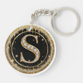 Goldene Schmuckinitiale S Geschenk Schlüsselanhänger (Rückseite)