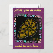 Goldene Schnecke im traditionellen Stil Postkarte (Vorne/Hinten)