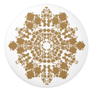Goldene Schnee-Blume Keramikknauf