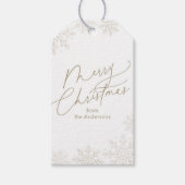 Goldene Schneeblatt Weihnachtsfeier Geschenkanhänger (Vorderseite)