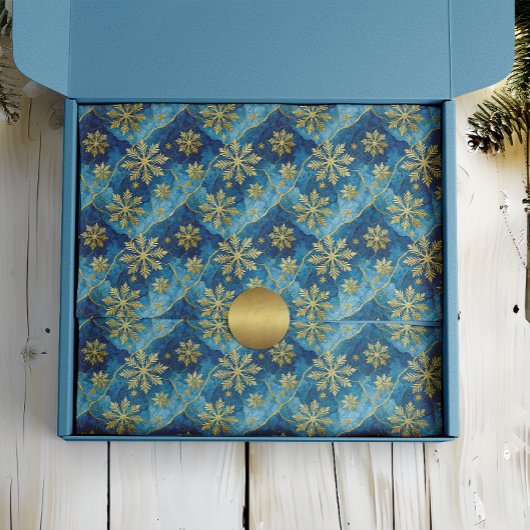 Goldene Schneeflocke Abstrakt gefroren Seidenpapier