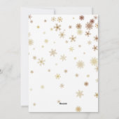 Goldene Schneeflocke auf dem Weihnachtsweihnachtsf Feiertagskarte (Rückseite)