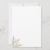 Goldene Schneeflocke auf dem White Winter Post Hoc Einladung (Rückseite)