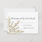 Goldene Schneeflocke auf der Winterhochzeit-UAWG RSVP Karte (Vorderseite)