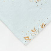 Goldene Schneeflocke auf Frosty Blue Christmas Pat Fleecedecke (Ecke)