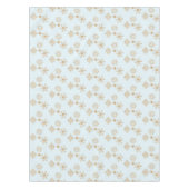 Goldene Schneeflocke auf Frosty Blue Christmas Pat Tischdecke (Vorderseite)