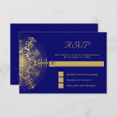 Goldene Schneeflocke auf UAWG der Hochzeitsfeier RSVP Karte (Vorne/Hinten)