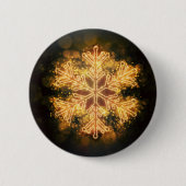 Goldene Schneeflocke Button (Vorderseite)