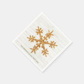 Goldene Schneeflocke Elegante Chic Holiday Party Serviette (Ecke)