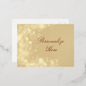 Goldene Schneeflocke eleganter Winter Folien Feiertagspostkarte (Vorderseite/Rückseite)