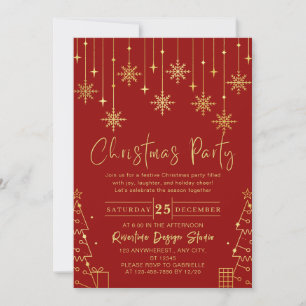 Goldene Schneeflocke Elegantes Weihnachtsfest im U Einladung