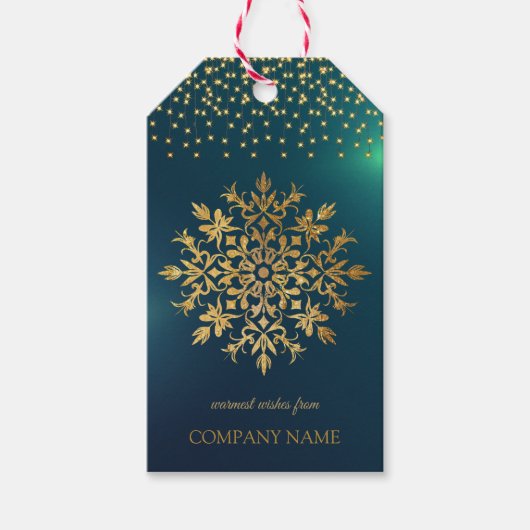 Goldene Schneeflocke, Firma Gold Weihnachten Geschenkanhänger (Vorderseite)