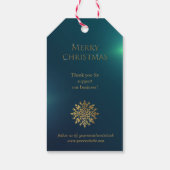 Goldene Schneeflocke, Firma Gold Weihnachten Geschenkanhänger (Rückseite)