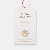 Goldene Schneeflocke, Firma Gold Weihnachten Geschenkanhänger (Rückseite)