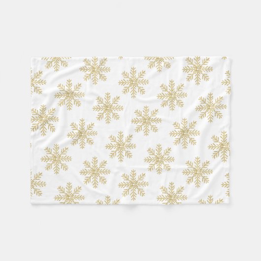Goldene Schneeflocke Fleecedecke (Vorderseite (Horizontal))