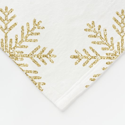  Goldene Schneeflocke Fleecedecke (Ecke)