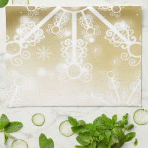 Goldene Schneeflocke Geschirrtuch