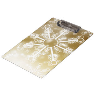 Goldene Schneeflocke Klemmbrett