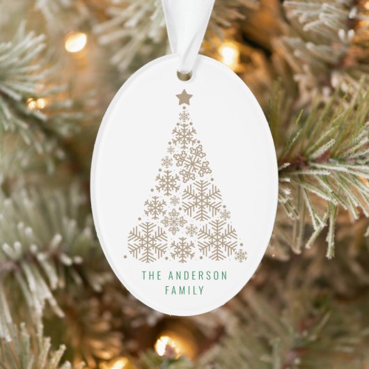 Goldene Schneeflocke Tree Weihnachten Ornament (Baum)