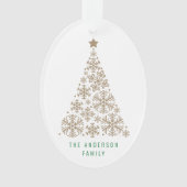 Goldene Schneeflocke Tree Weihnachten Ornament (Vorderseite)