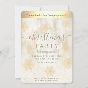Goldene Schneeflocke Weihnachtsfeiertag Party Invi Einladung