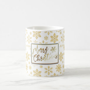 Goldene Schneeflocke-WeihnachtsTasse Kaffeetasse
