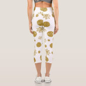 Goldene Schneeflocken 1 Capri Leggings (Rückseite)