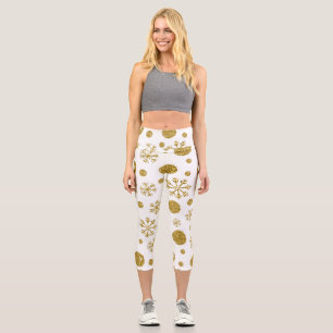Goldene Schneeflocken 1 Capri Leggings