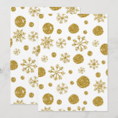 Goldene Schneeflocken 1 Dankeskarte (Vorne/Hinten)