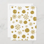 Goldene Schneeflocken 1 Feiertagspostkarte (Vorne/Hinten)