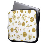 Goldene Schneeflocken 1 Laptopschutzhülle (Vorderseite Links)