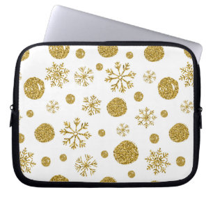 Goldene Schneeflocken 1 Laptopschutzhülle