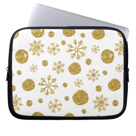 Goldene Schneeflocken 1 Laptopschutzhülle (Vorderseite)
