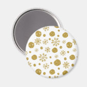 Goldene Schneeflocken 1 Magnet (Vorderseite/Rückseite)