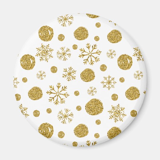 Goldene Schneeflocken 1 Magnet (Vorne)