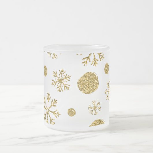 Goldene Schneeflocken 1 Mattglastasse (Mittel)