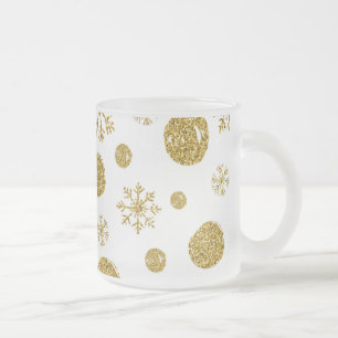 Goldene Schneeflocken 1 Mattglastasse